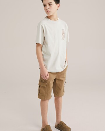 T-Shirt WE Fashion en beige