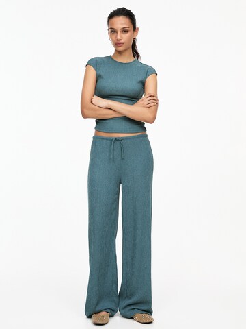 Wide Leg Pantalon Pull&Bear en bleu
