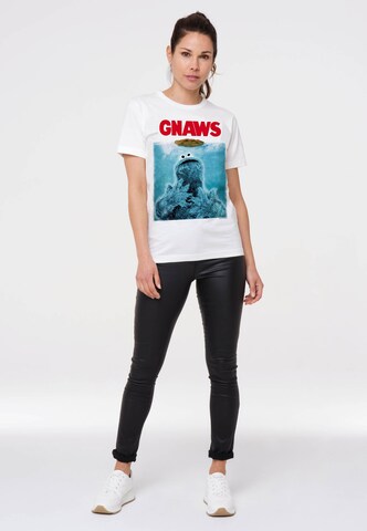 LOGOSHIRT Shirt 'Sesamstraße Krümelmonster – GNAWS' in Gemengde kleuren