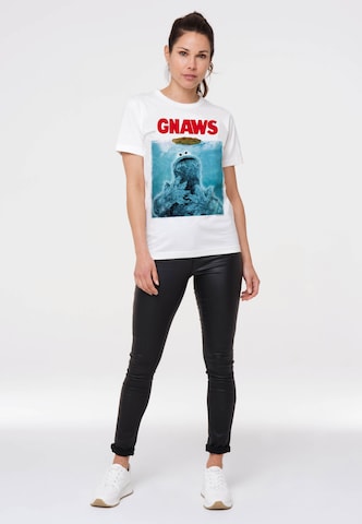LOGOSHIRT Shirt 'Sesamstraße Krümelmonster – GNAWS' in Gemengde kleuren