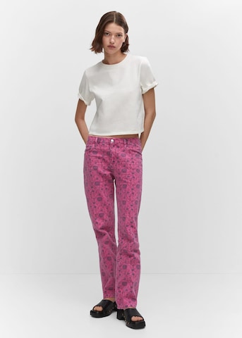 MANGO Regular Jeans 'Flora' in Roze