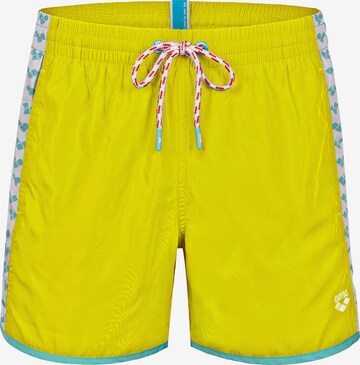 Shorts de bain 'TEAM STRIPE' ARENA en jaune : devant