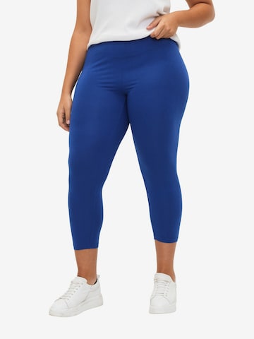 Zizzi Skinny Leggings i blå: forside