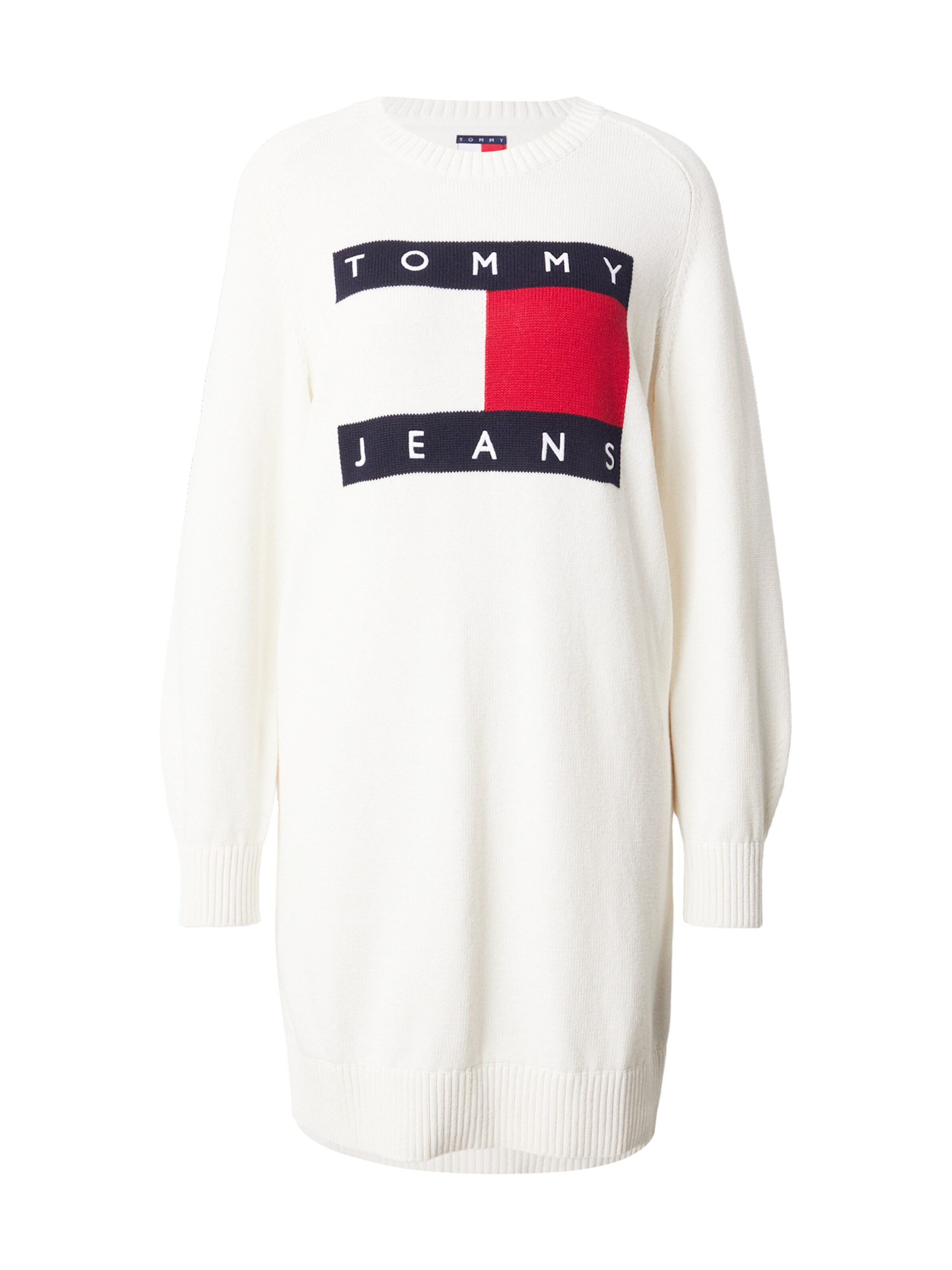 Tommy Jeans - Vestido de malha em branco: frente