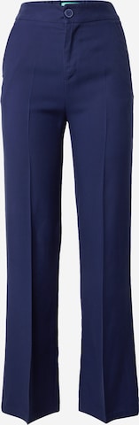 UNITED COLORS OF BENETTON Flared Trousers with creases in Blue: front