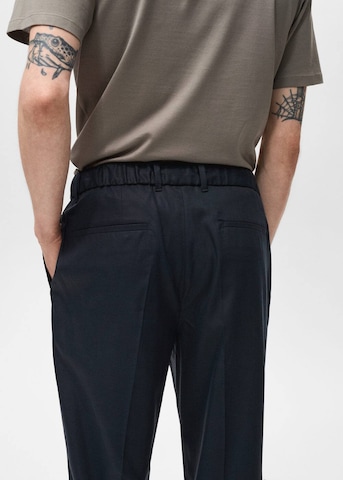MANGO MAN Regular Pleated Pants 'Tyler' in Blue