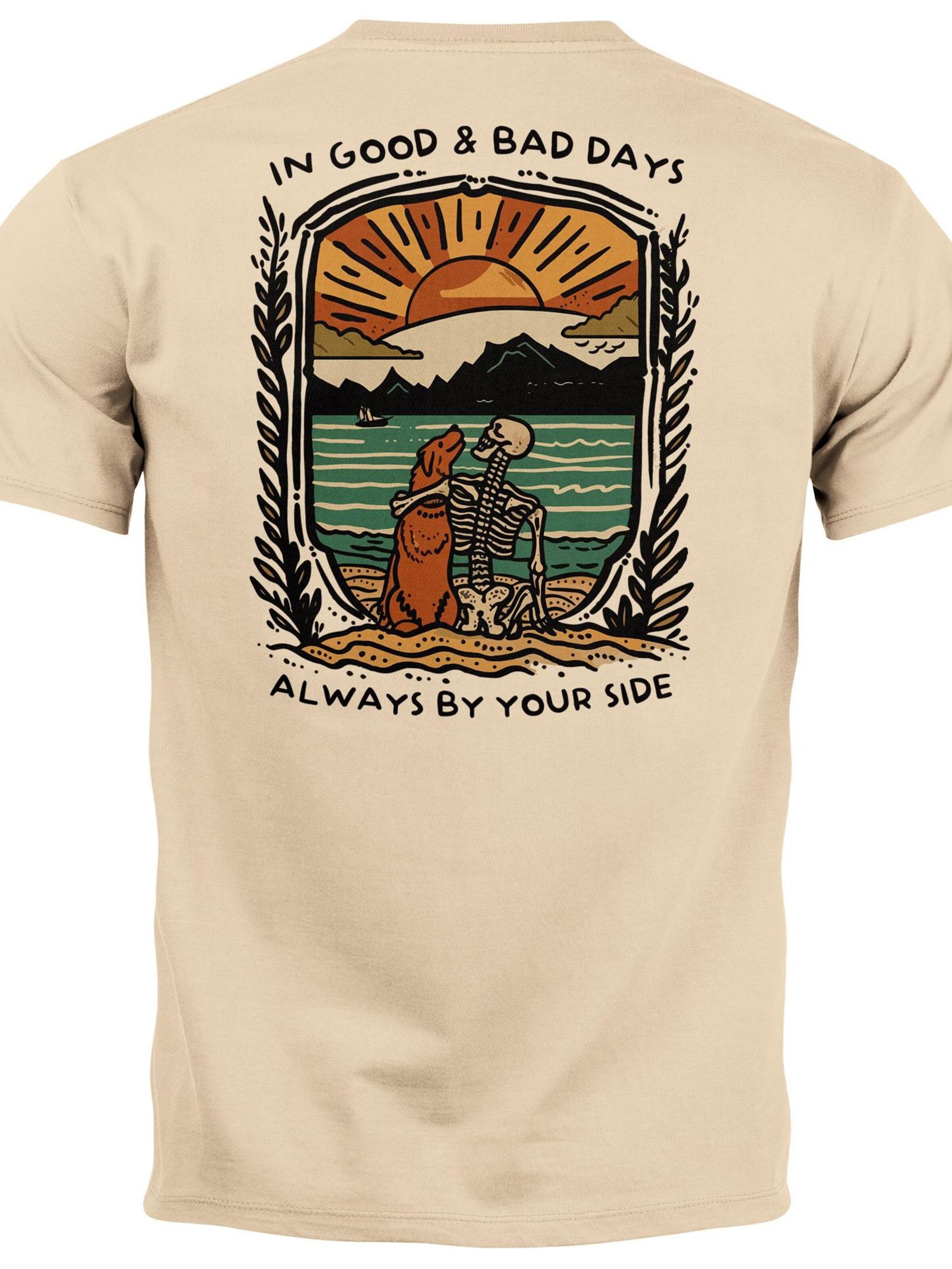 Neverless Shirt 'Alway by your side' in Beige