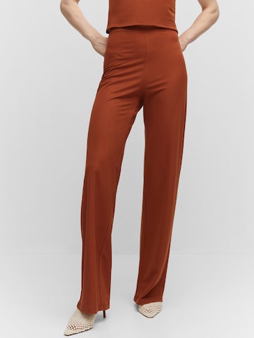 MANGO Wide leg Broek 'DIEGO' in Bruin: voorkant