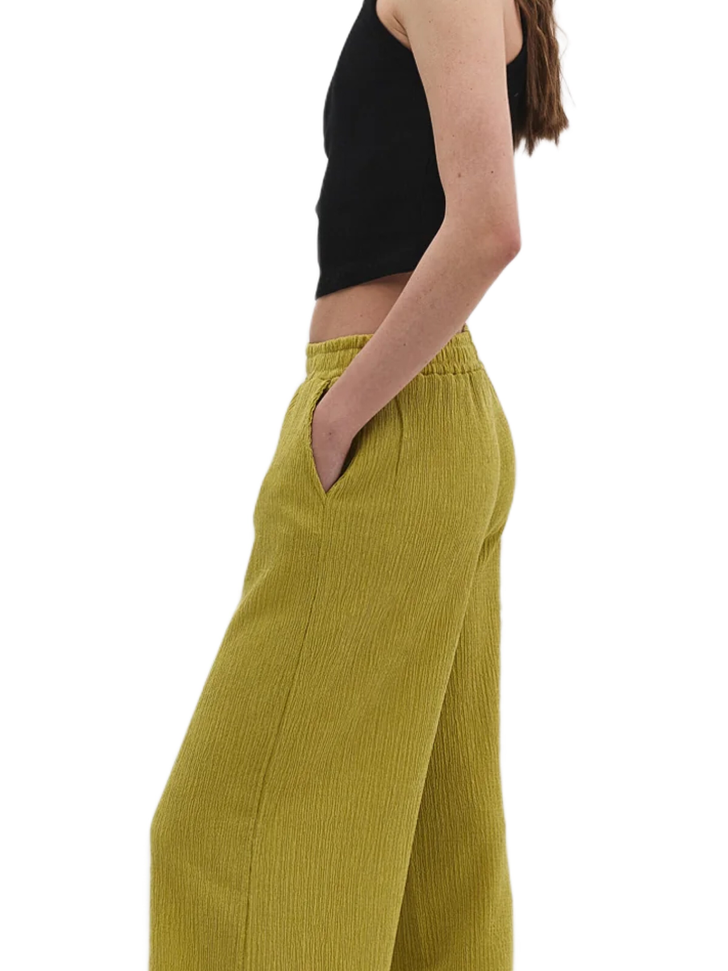 No Matter What Wide leg Broek in Geel