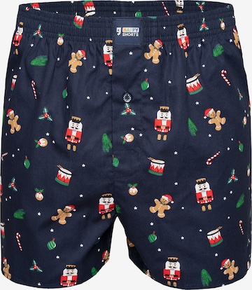 Happy Shorts Boxer shorts 'Christmas' in Blue: front