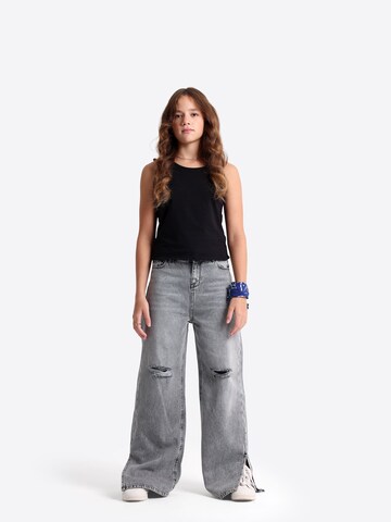 Solang Regular Hose Denim lässiger Schnitt in Grau: Vorderseite