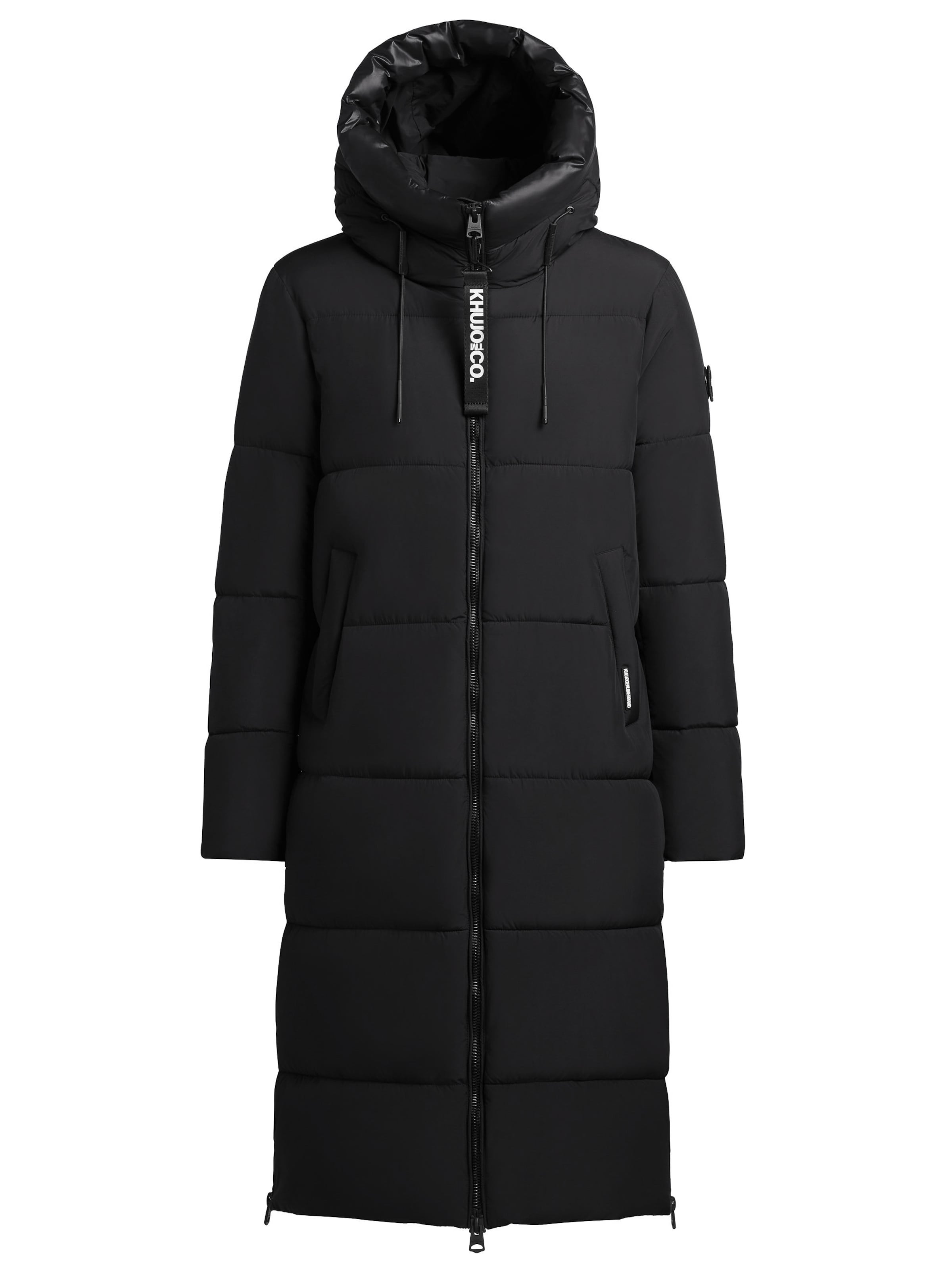 juoda khujo Žieminis paltas &#x27;Nalu&#x27;: priekis