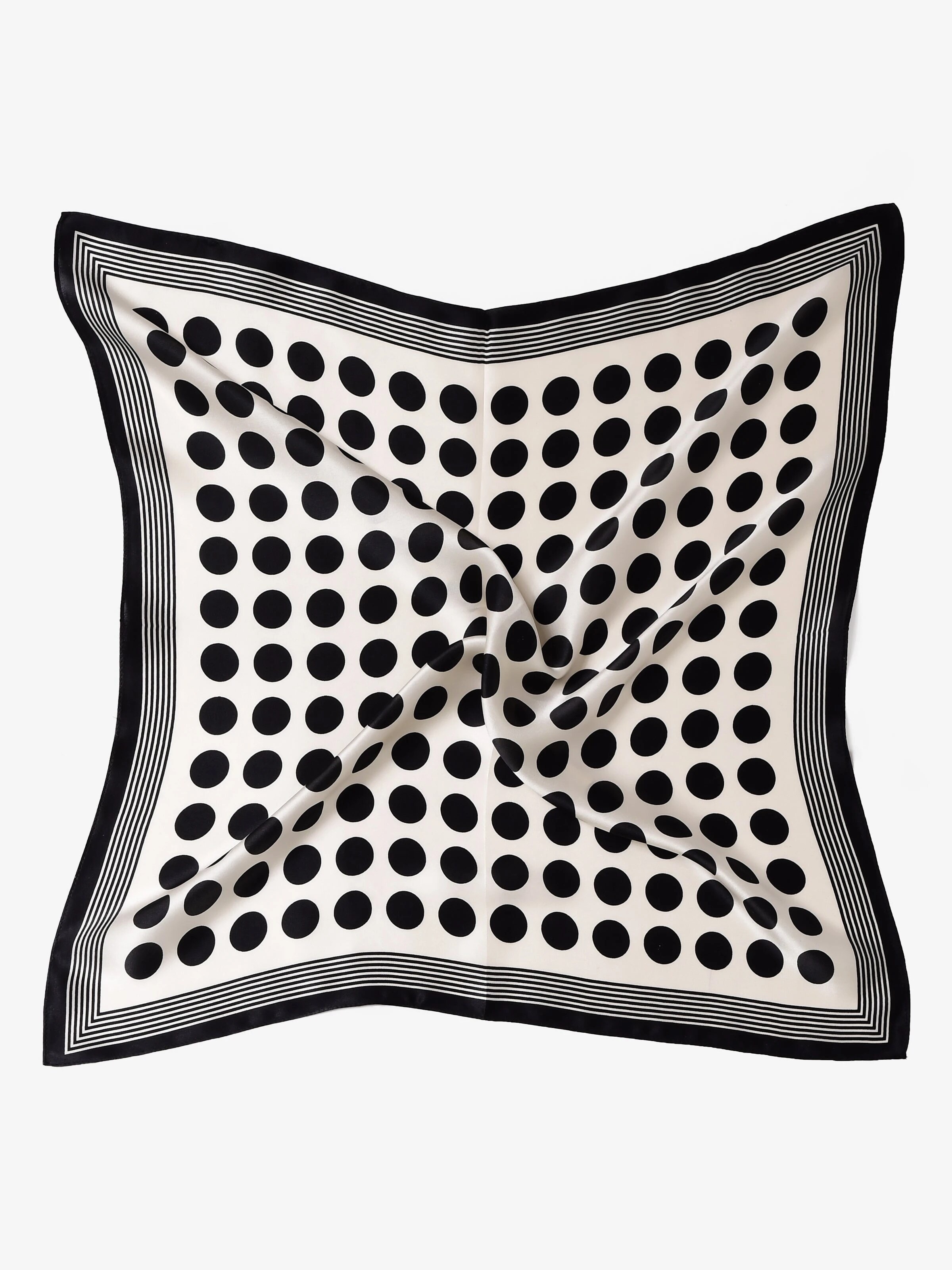 MayTree Scarf 'Seidentuch Punkte gross' in Black: front