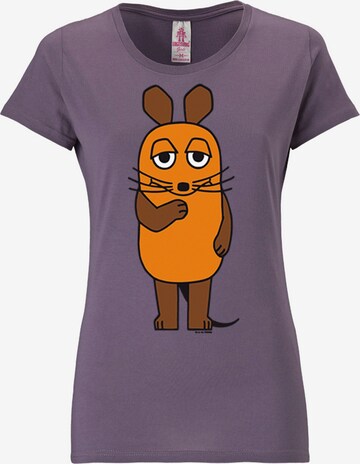 LOGOSHIRT Shirt 'Die Sendung mit der Maus' in Lila: voorkant