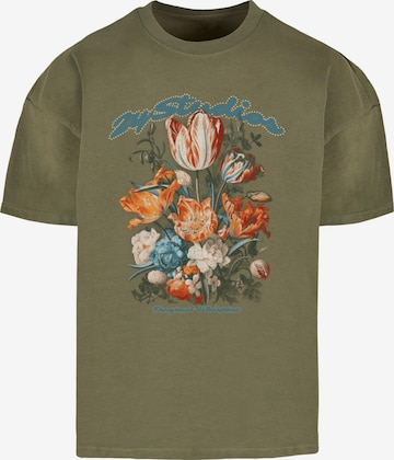 2Y Studios Tričko 'Flowers' – zelená: přední strana