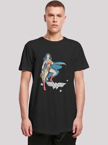 F4NT4STIC T-Shirt 'DC Comics Wonder Woman Standing Logo' in Schwarz: predná strana
