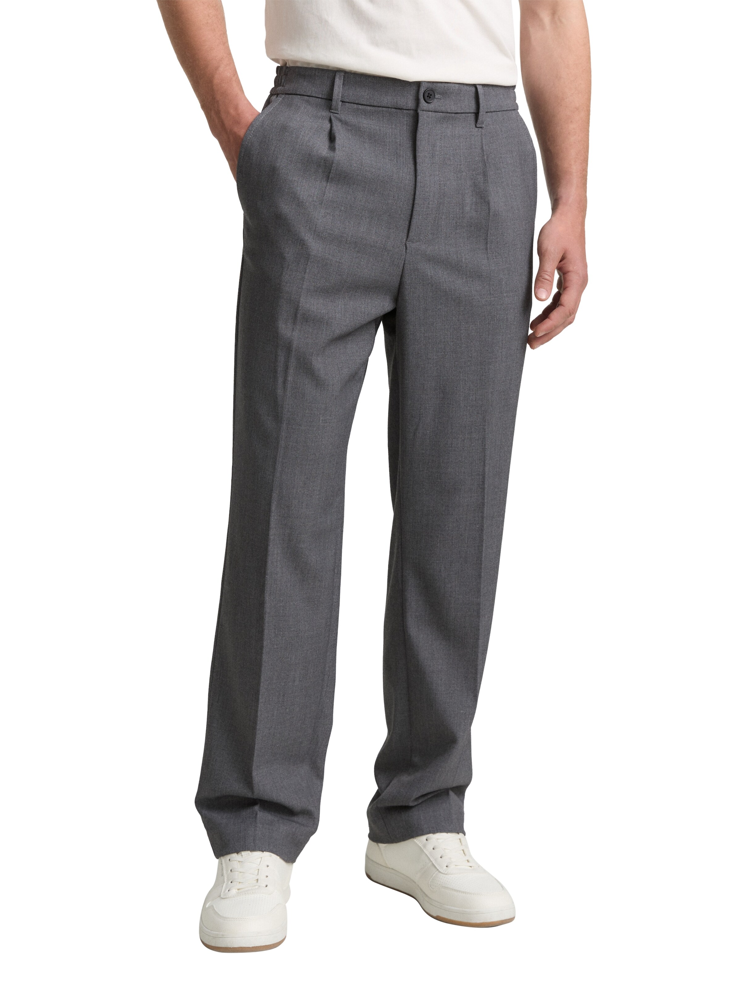 TOM TAILOR DENIM Regular Pants in Grey: front
