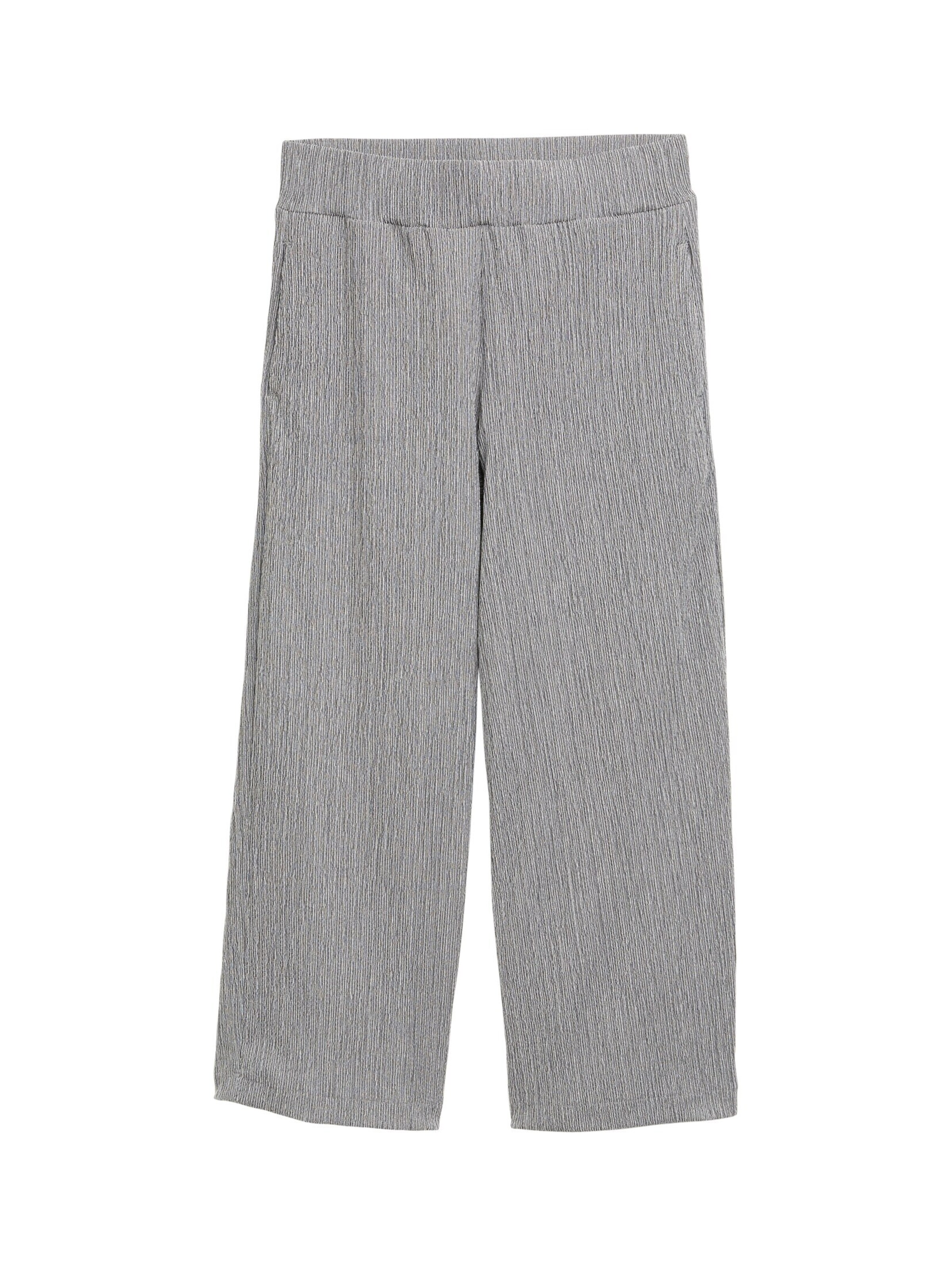 TOM TAILOR Wide leg Broek in Zwart: voorkant