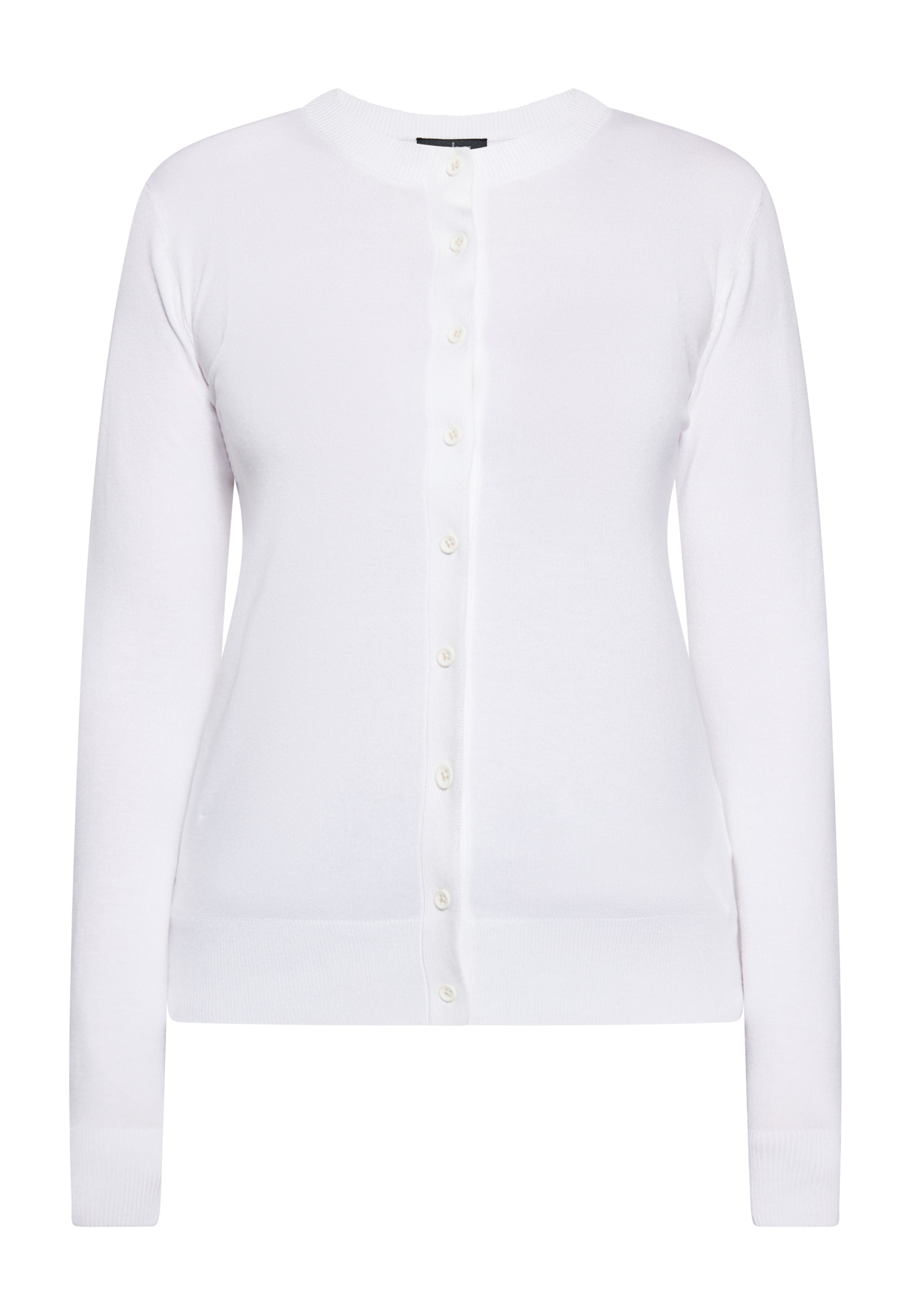 usha BLACK LABEL Πλεκτή ζακέτα σε λευκό: μπροστά