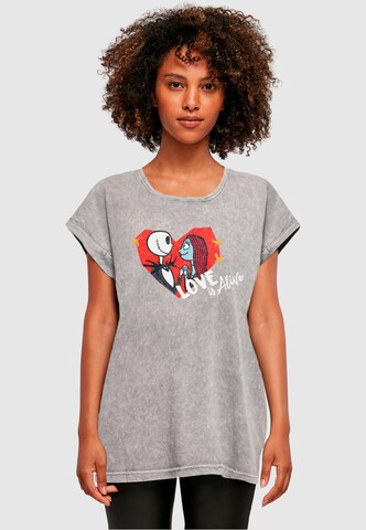 ABSOLUTE CULT Shirt 'The Nightmare Before Christmas - Love Is Alive' in Grijs: voorkant