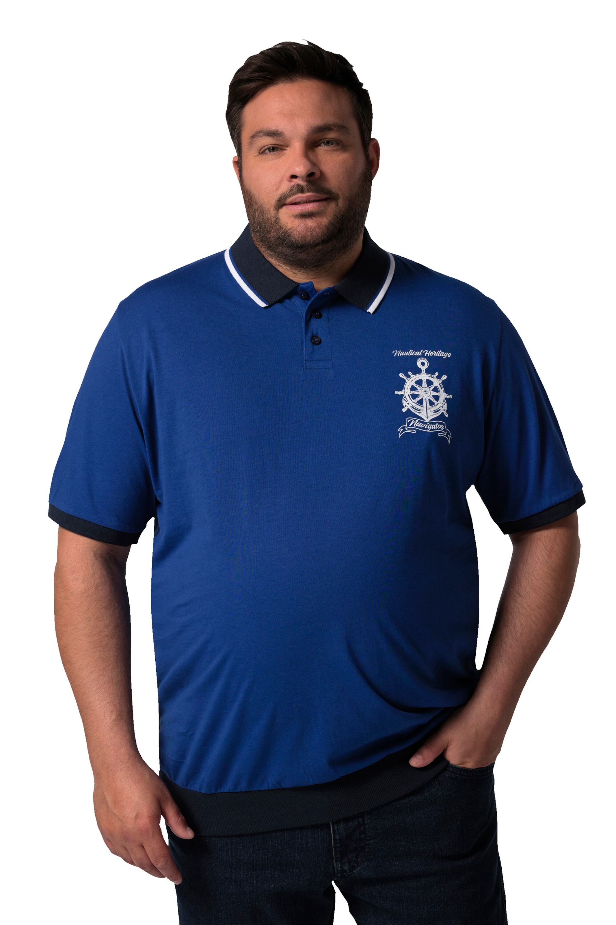 Men Plus Shirt in Blue: front