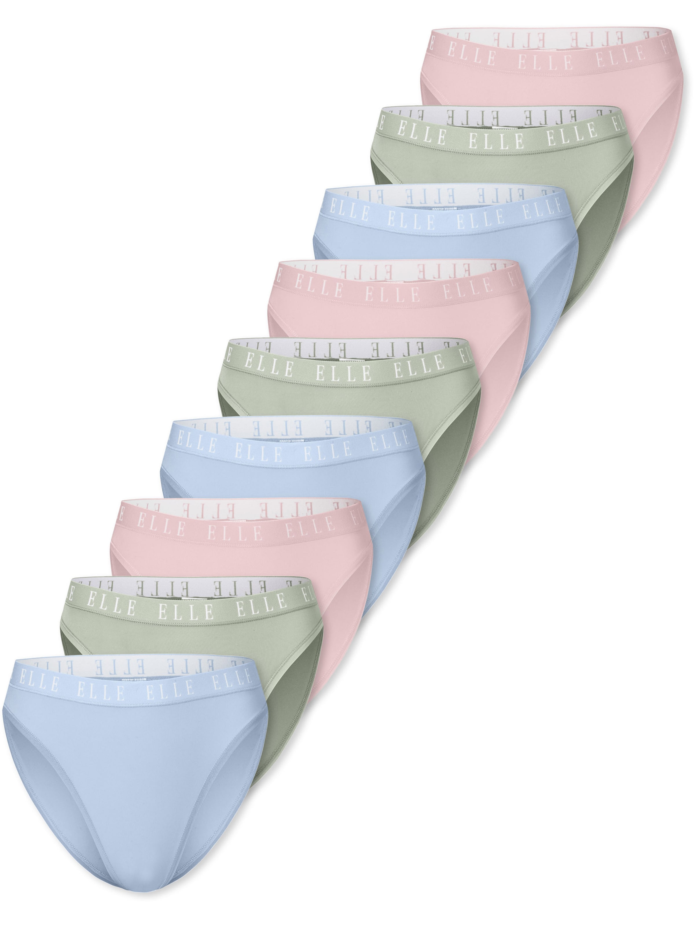 ELLE Slip ' High Leg Logo ' in Blue: front