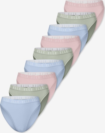 ELLE Slip ' High Leg Logo ' in Blauw: voorkant