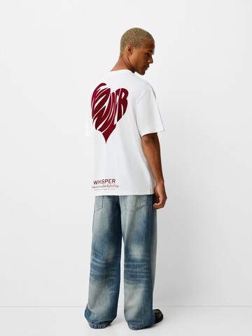 T-Shirt Bershka en blanc