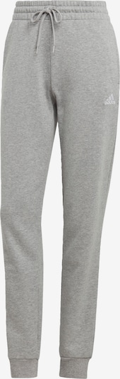 ADIDAS SPORTSWEAR Pantalon de sport 'Essentials' en gris chiné / blanc, Vue avec produit