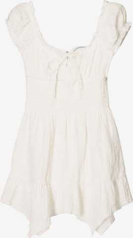 BershkaKoktel haljina - bijela boja: prednji dio