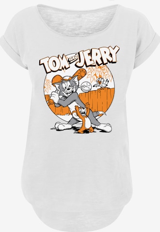 F4NT4STIC Shirt 'Tom and Jerry TV Serie Play Baseball' in Wit: voorkant