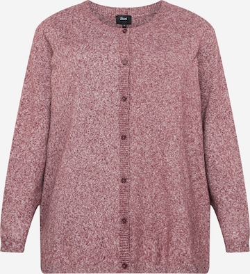 Zizzi Knit Cardigan 'CASUNNY' in Red: front