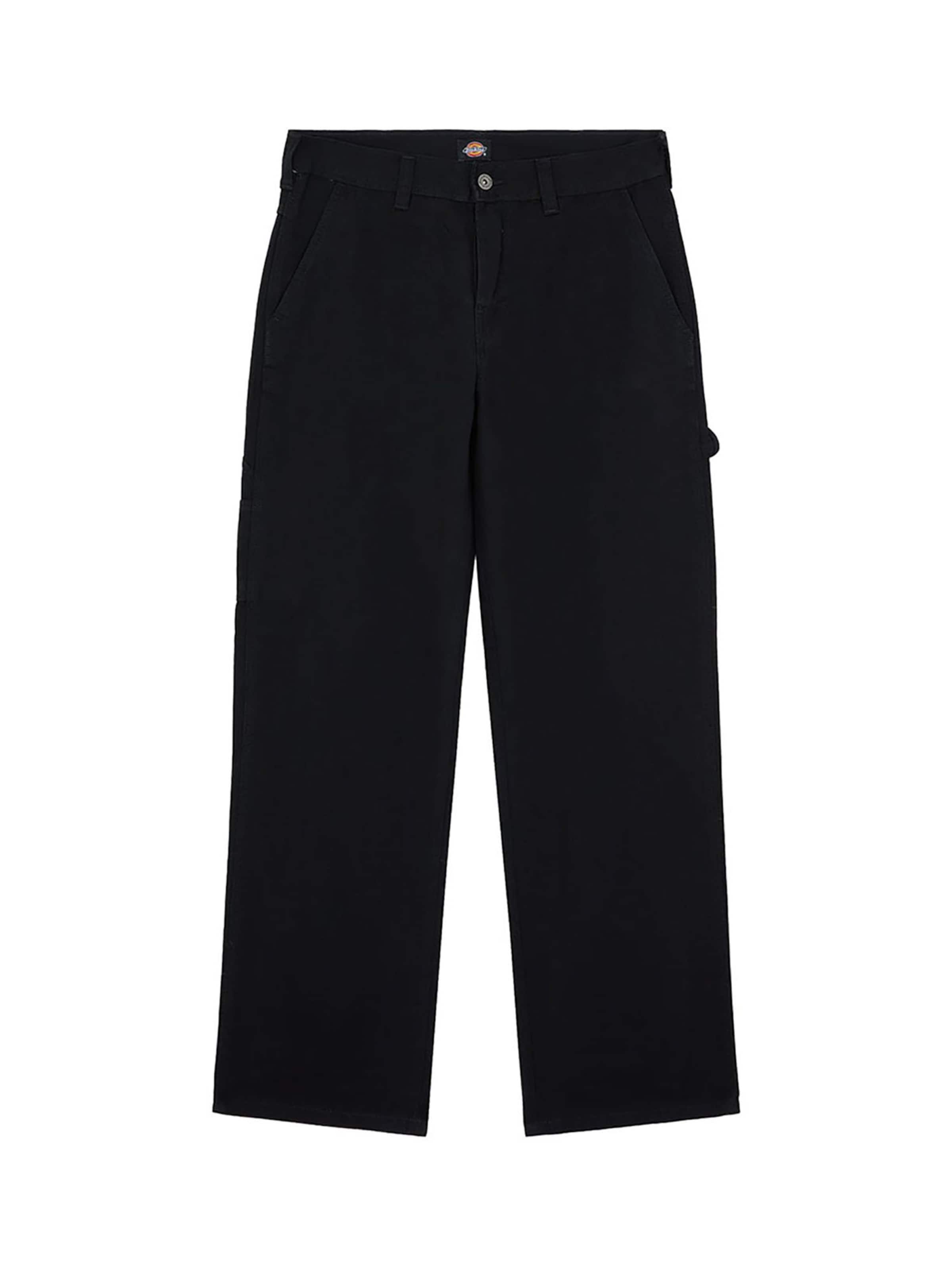 DICKIES Regular Pants 'Canvas Carpenter Lighweig' in Black: front