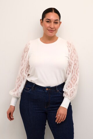 KAFFE CURVE Blouse 'Nioma' in Wit: voorkant