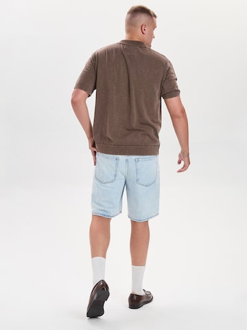 Dxnmxrk Lużny krój Jeansy 'DXHektor Relaxed Fit Denim Shorts Light Blue' w kolorze niebieski
