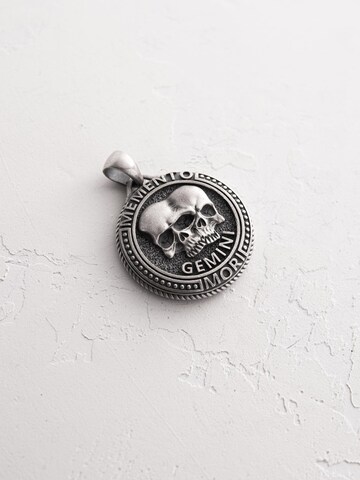 Pendentif 'GEMINI. MEMENTO MORI' REYTEL en argent : devant