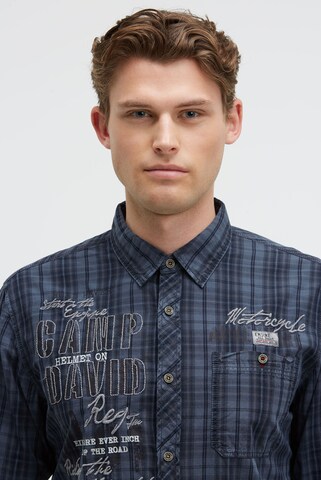 CAMP DAVID Regular fit Button Up Shirt in Blue: front