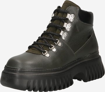 BRONX - Botines con cordones 'Mount' en verde: frente