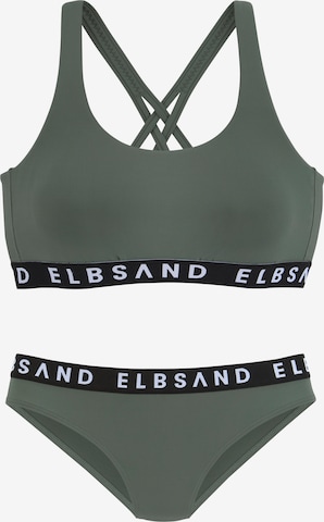 Elbsand Bralette Bikini in Green: front