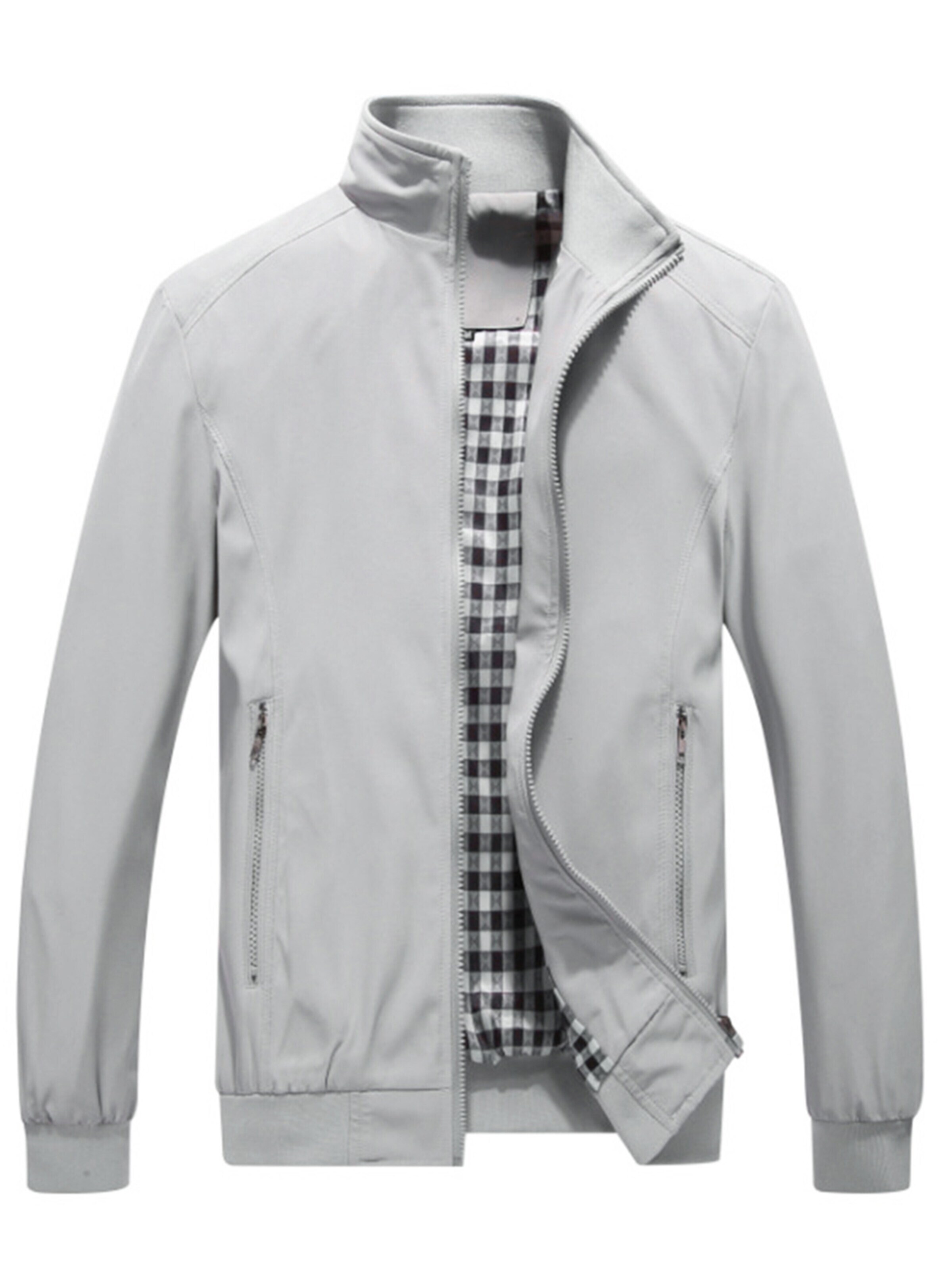 YOUTHUP Between-Season Jacket 'Kragen' in Grey: front