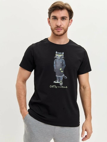 T-Shirt 'Sport Cat' Cat e Lolette en noir