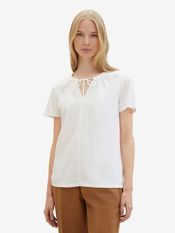 TOM TAILOR - Blusa en blanco: frente