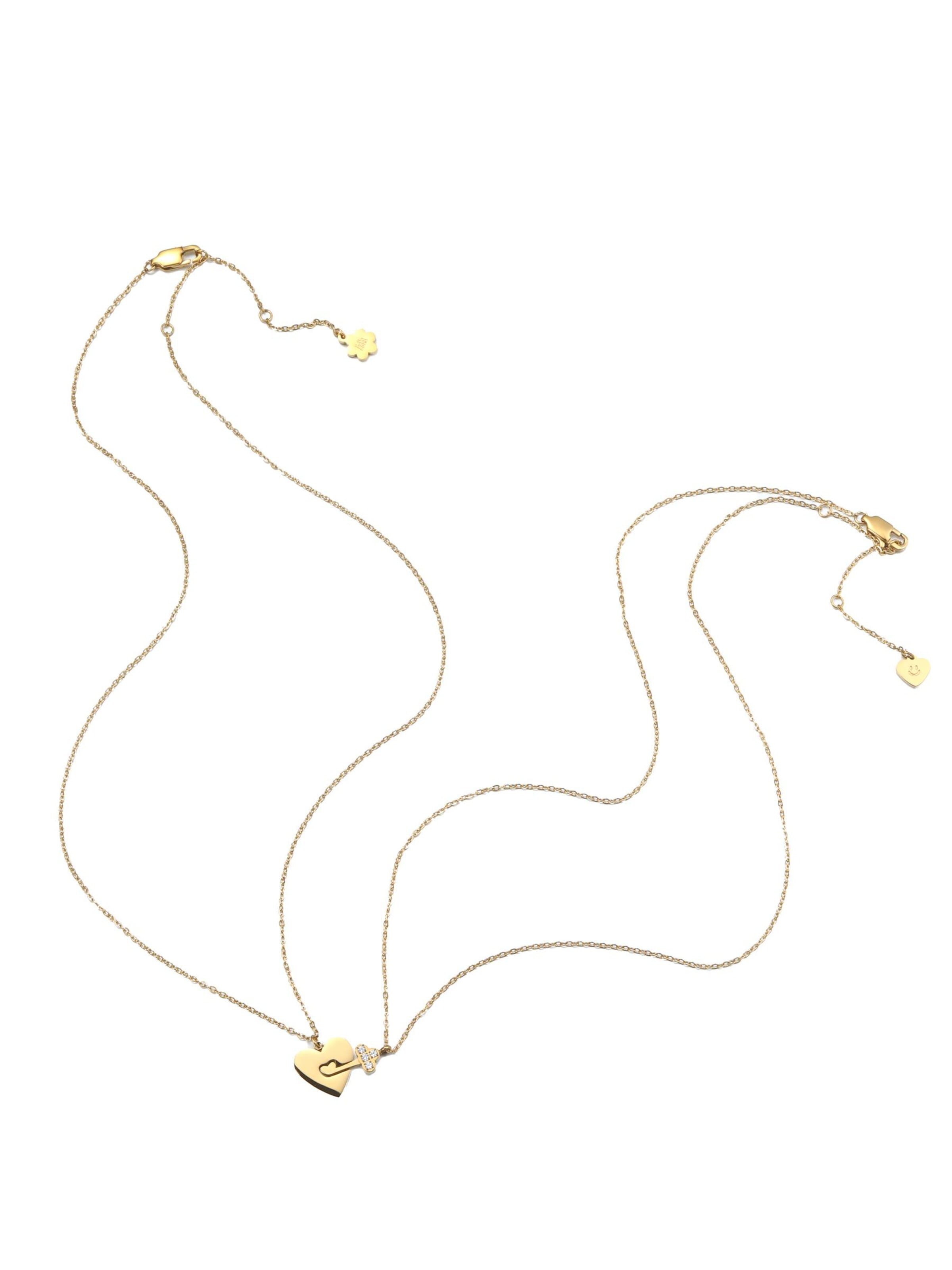 Collana 'Interlocking Heart & Key Love' di Hey Happiness in oro