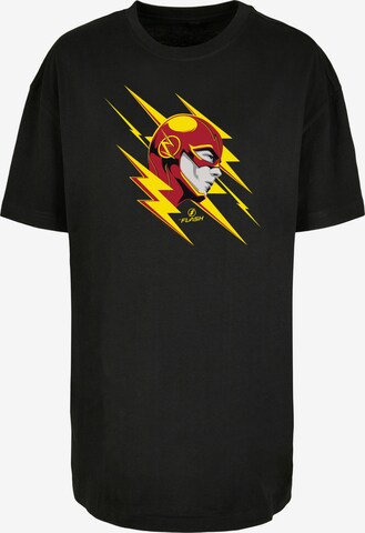 F4NT4STIC Oversized Shirt 'DC Comics The Flash Lightning Portrait' in Black: front