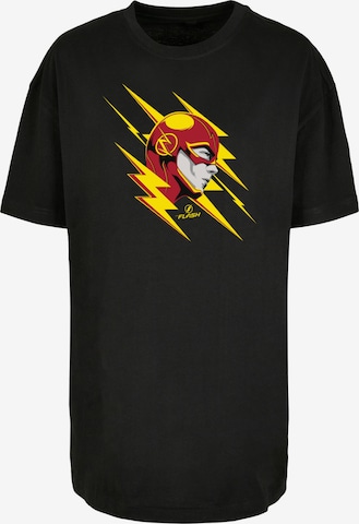 F4NT4STIC Oversized shirt 'DC Comics The Flash Lightning Portrait' in Zwart: voorkant