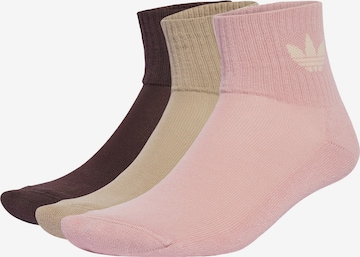 Calzino 'Mid Crew 3 Pairs' di ADIDAS ORIGINALS in marrone: frontale