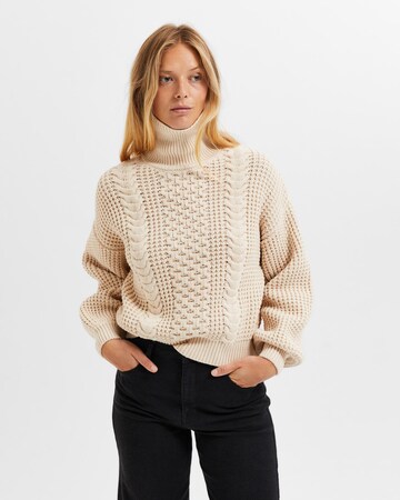SELECTED Pullover 'Birtha' i beige: forside