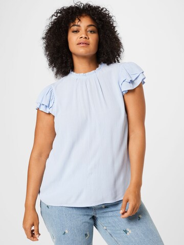 PIECES Curve Blouse 'SULIA' in Blauw: voorkant