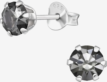 Boucles d'oreilles 'Silberne Runde 5 mm Ohrstecker mit Kristallen' Maxte en gris : devant