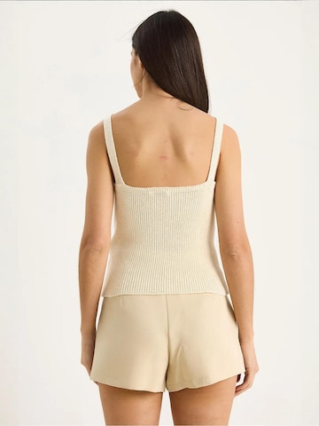 Bianco Lucci Gebreide top in Beige